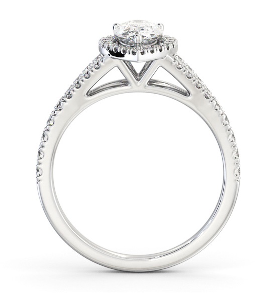 Halo Pear Diamond Split Band Engagement Ring 18K White Gold ENPE41_WG_THUMB1 