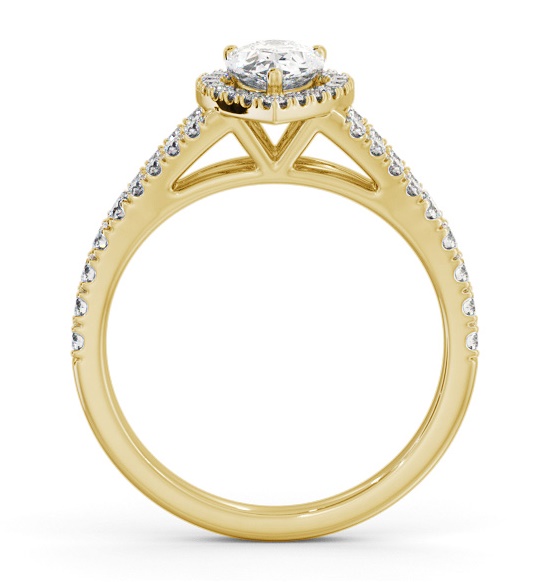 Halo Pear Diamond Split Band Engagement Ring 18K Yellow Gold ENPE41_YG_THUMB1 