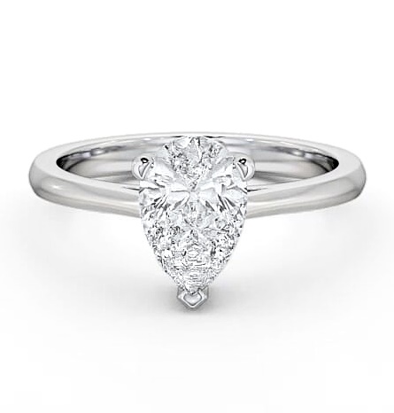 Pear Diamond 3 Prong Engagement Ring 9K White Gold Solitaire ENPE4_WG_THUMB1