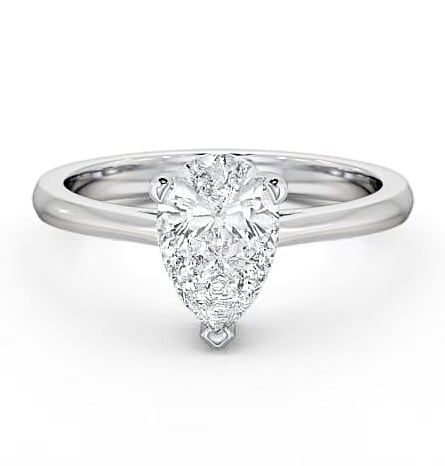 Pear Diamond 3 Prong Engagement Ring Platinum Solitaire ENPE4_WG_THUMB2 