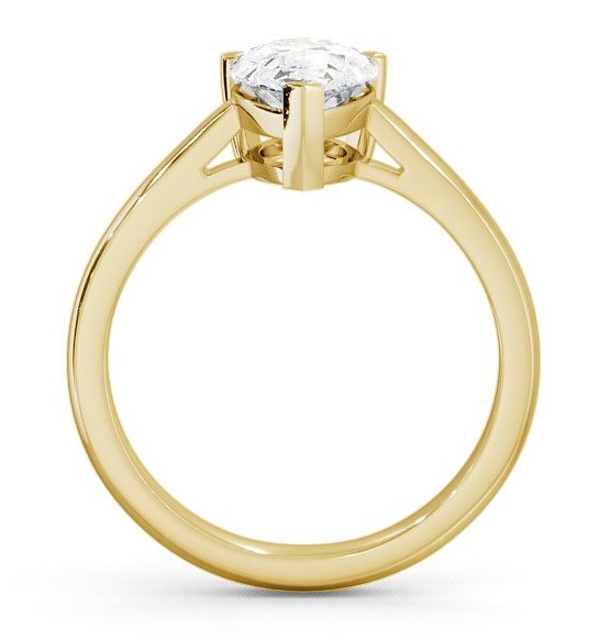 Pear Diamond 3 Prong Engagement Ring 9K Yellow Gold Solitaire ENPE4_YG_THUMB1