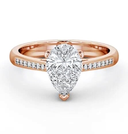 Pear Diamond 3 Prong Engagement Ring 9K Rose Gold Solitaire ENPE4S_RG_THUMB2 