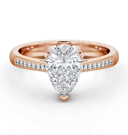Pear Diamond 3 Prong Engagement Ring 9K Rose Gold Solitaire ENPE4S_RG_THUMB1