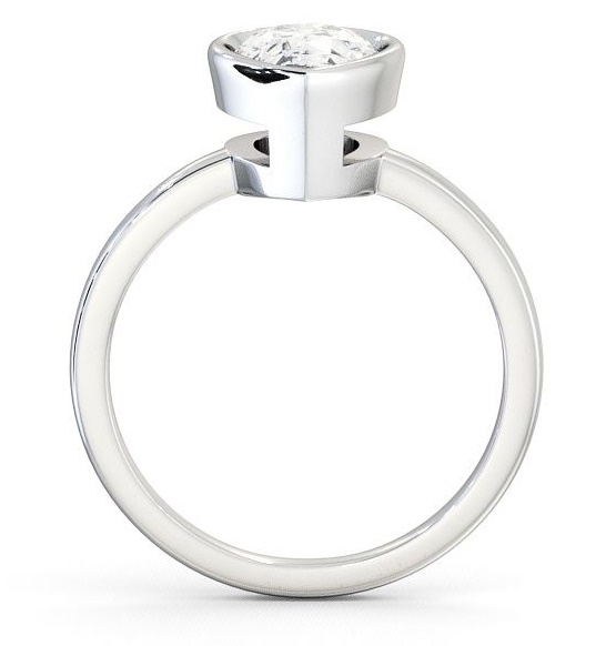 Pear Diamond High Set Bezel Engagement Ring 18K White Gold Solitaire ENPE5_WG_THUMB1 