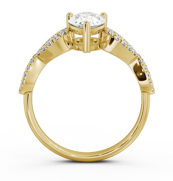 Pear Diamond Infinity Style Band Ring 18K Yellow Gold Solitaire ENPE8_YG_THUMB1 