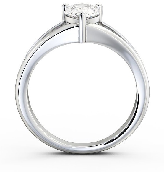 Pear Diamond Split Band Engagement Ring 18K White Gold Solitaire ENPE9_WG_THUMB1 