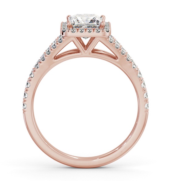 Halo Princess Diamond Split Band Engagement Ring 18K Rose Gold ENPR100_RG_THUMB1 