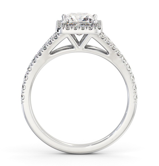 Halo Princess Diamond Split Band Engagement Ring Platinum ENPR100_WG_THUMB1 