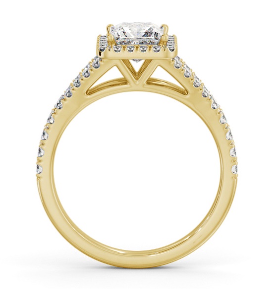 Halo Princess Diamond Split Band Engagement Ring 18K Yellow Gold ENPR100_YG_THUMB1 