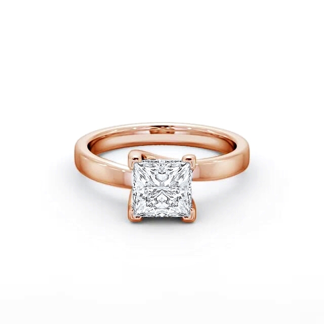 Princess Diamond Engagement Ring 9K Rose Gold Solitaire - Halima ENPR10_RG_HAND