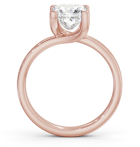 Princess Diamond Sweeping Band Engagement Ring 9K Rose Gold Solitaire ENPR10_RG_THUMB1