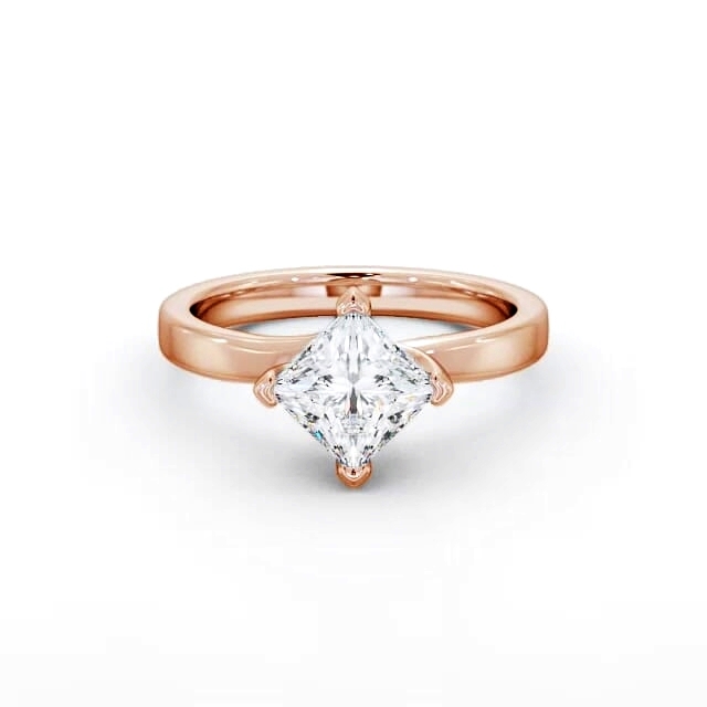 Princess Diamond Engagement Ring 9K Rose Gold Solitaire - Kyri ENPR11_RG_HAND