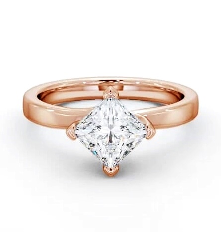 Princess Diamond Rotated Head Engagement Ring 9K Rose Gold Solitaire ENPR11_RG_THUMB1