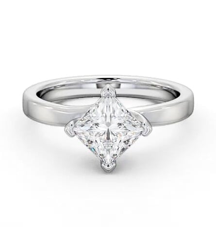 Princess Diamond Rotated Head Engagement Ring 18K White Gold Solitaire ENPR11_WG_THUMB2 