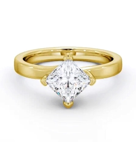 Princess Diamond Rotated Head Engagement Ring 9K Yellow Gold Solitaire ENPR11_YG_THUMB1