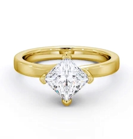 Princess Diamond Rotated Head Ring 18K Yellow Gold Solitaire ENPR11_YG_THUMB2 