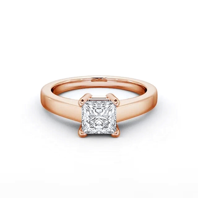 Princess Diamond Engagement Ring 18K Rose Gold Solitaire - Lexi ENPR12_RG_HAND