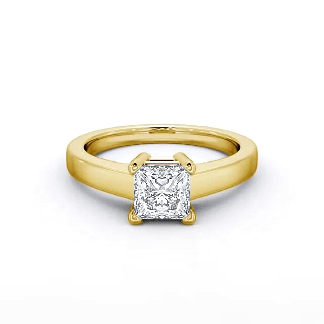 Princess Diamond Engagement Ring 18K Yellow Gold Solitaire - Lexi ENPR12_YG_HAND