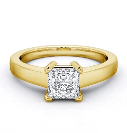 Princess Diamond Classic Engagement Ring 18K Yellow Gold Solitaire ENPR12_YG_THUMB1
