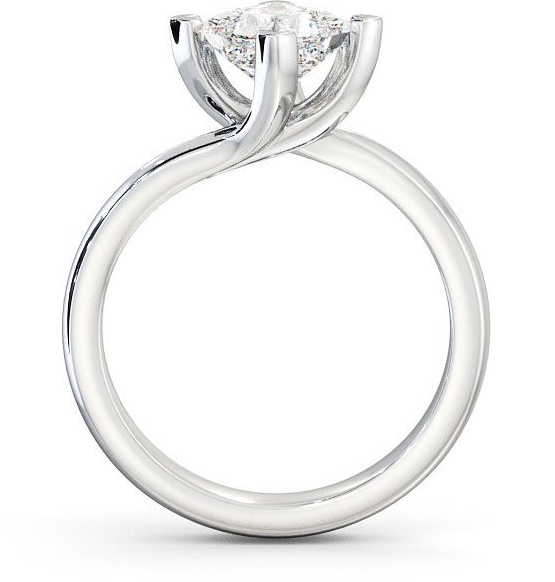 Princess Diamond Rotated Head Engagement Ring 9K White Gold Solitaire ENPR13_WG_THUMB1