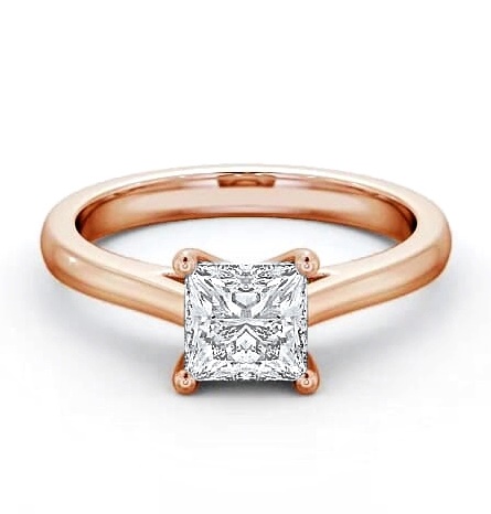 Princess Diamond Traditional Engagement Ring 18K Rose Gold Solitaire ENPR14_RG_THUMB1