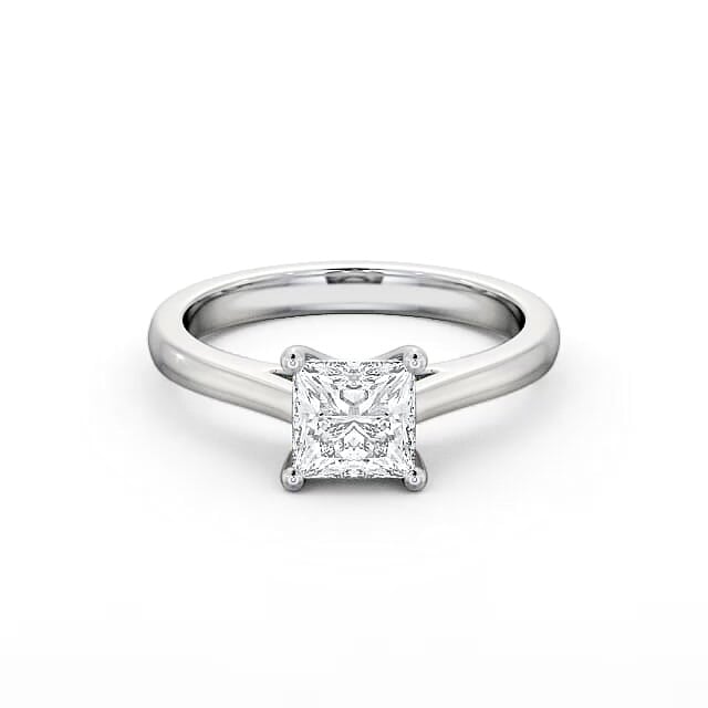 Princess Diamond Engagement Ring Platinum Solitaire - Maylen ENPR14_WG_HAND
