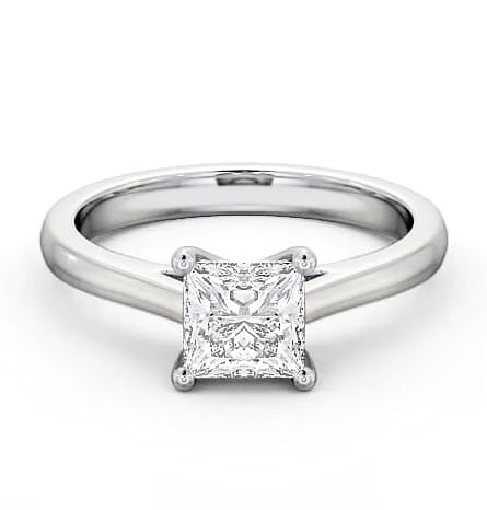 Princess Diamond Traditional Engagement Ring 9K White Gold Solitaire ENPR14_WG_THUMB2 