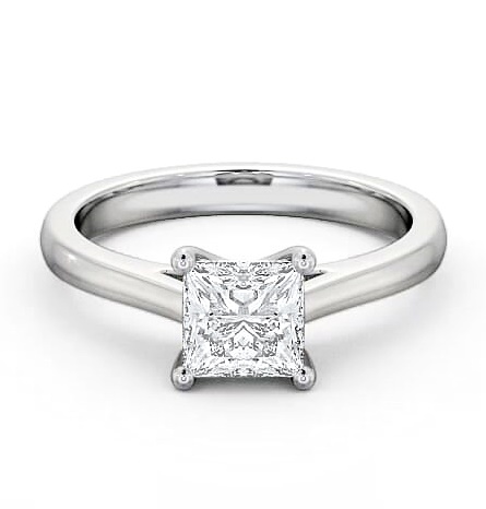 Princess Diamond Traditional Engagement Ring 18K White Gold Solitaire ENPR14_WG_THUMB1