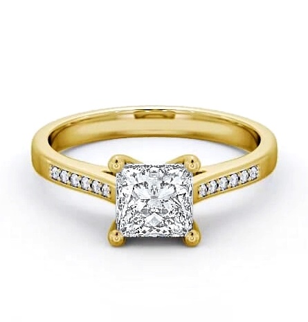Princess Diamond Classic 4 Prong Ring 9K Yellow Gold Solitaire ENPR14S_YG_THUMB2 
