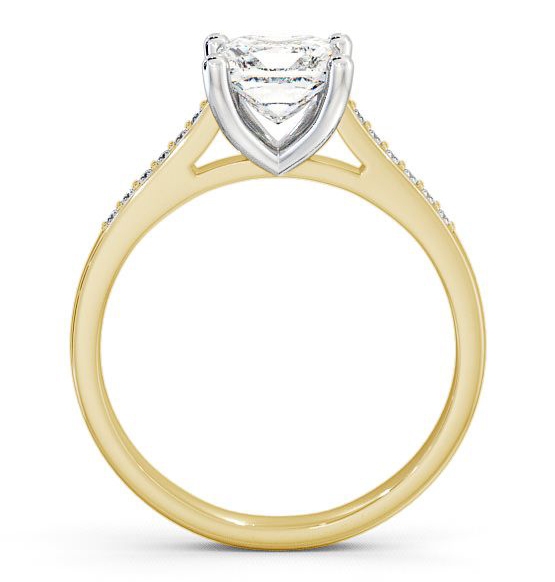 Princess Diamond Classic 4 Prong Ring 18K Yellow and White Gold Solitaire ENPR14S_YWG_THUMB1 