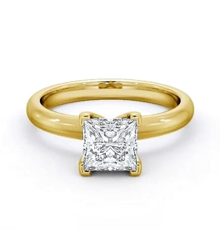Princess Diamond 4 Prong Engagement Ring 18K Yellow Gold Solitaire ENPR15_YG_THUMB2 