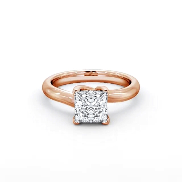 Princess Diamond Engagement Ring 18K Rose Gold Solitaire - Tayah ENPR16_RG_HAND