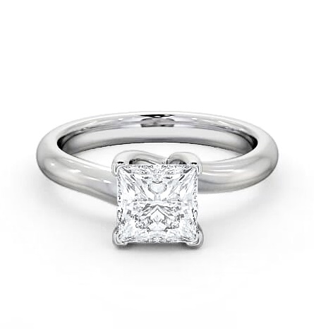 Princess Diamond Twisted Head Engagement Ring 18K White Gold Solitaire ENPR16_WG_THUMB1