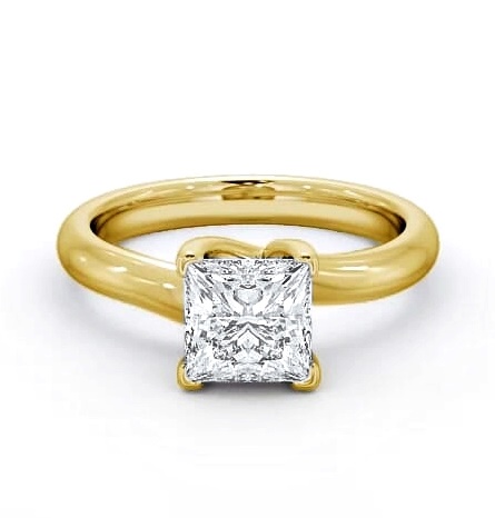 Princess Diamond Twisted Head Ring 18K Yellow Gold Solitaire ENPR16_YG_THUMB2 