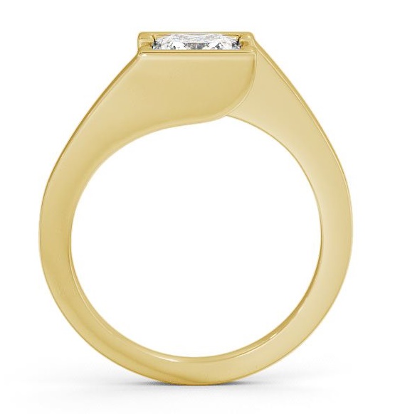 Princess Diamond Open Bezel Engagement Ring 9K Yellow Gold Solitaire ENPR17_YG_THUMB1