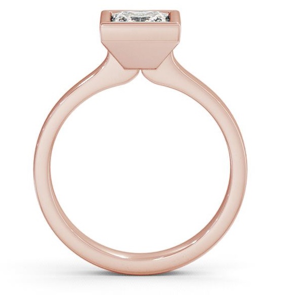 Princess Diamond Bezel Engagement Ring 9K Rose Gold Solitaire ENPR18_RG_THUMB1