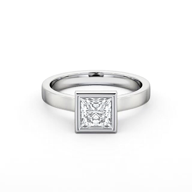 Princess Diamond Engagement Ring Palladium Solitaire - Evalina ENPR18_WG_HAND
