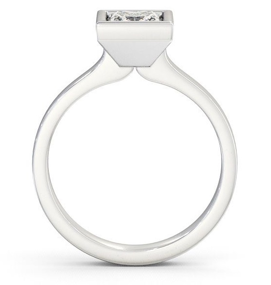 Princess Diamond Bezel Engagement Ring 18K White Gold Solitaire ENPR18_WG_THUMB1 