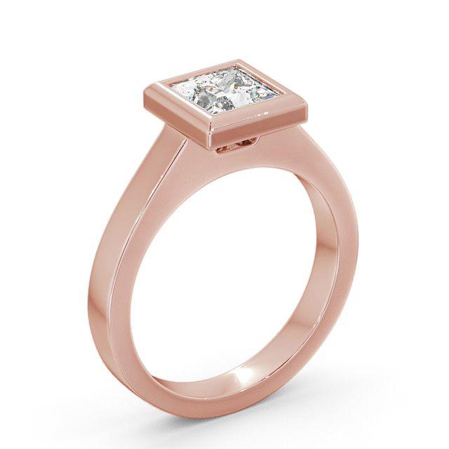Princess Diamond Engagement Ring 18K Rose Gold Solitaire - Angely ENPR19_RG_HAND