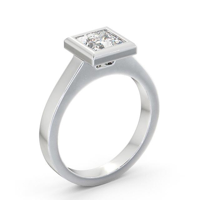 Princess Diamond Engagement Ring Palladium Solitaire - Angely ENPR19_WG_HAND