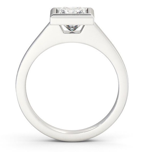 Princess Diamond Bezel Engagement Ring Palladium Solitaire ENPR19_WG_THUMB1 