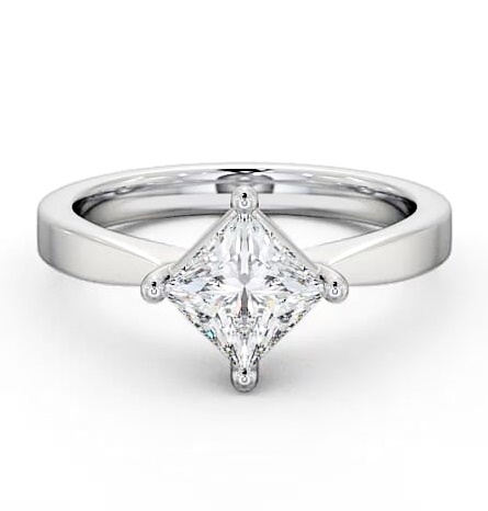 Princess Diamond Pinched Band Engagement Ring Platinum Solitaire ENPR1_WG_THUMB1
