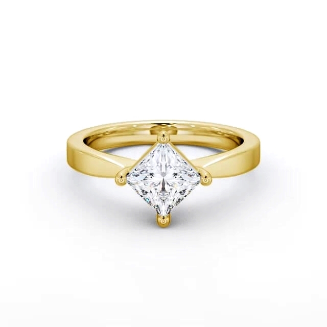 Princess Diamond Engagement Ring 18K Yellow Gold Solitaire- Lilo ENPR1_YG_HAND