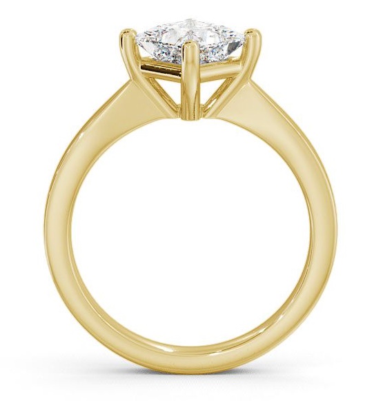 Princess Diamond Pinched Band Engagement Ring 9K Yellow Gold Solitaire ENPR1_YG_THUMB1