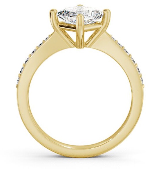 Princess Diamond Rotated Head Engagement Ring 9K Yellow Gold Solitaire with Channel Set Side Stones ENPR1S_YG_THUMB1