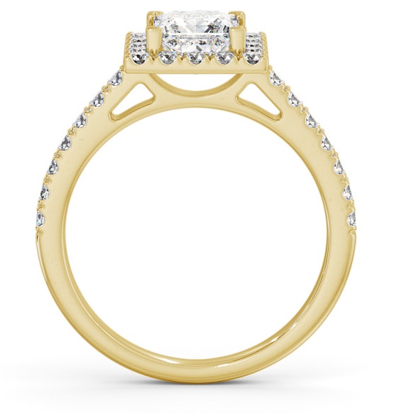 Halo Princess Diamond Elegant Engagement Ring 18K Yellow Gold ENPR20_YG_THUMB1 