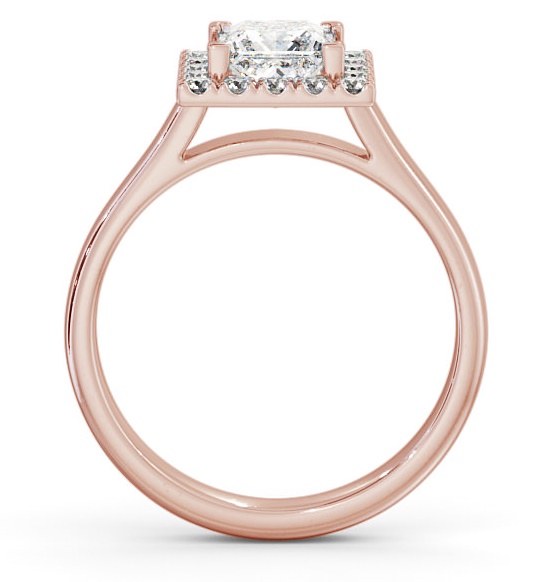 Halo Princess Diamond Simplistic Style Engagement Ring 18K Rose Gold ENPR21_RG_THUMB1 