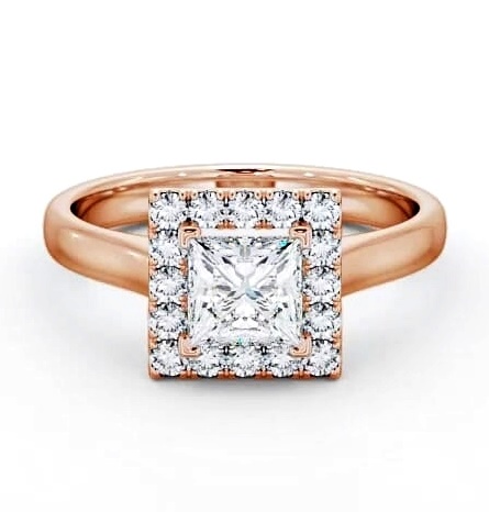 Halo Princess Diamond Simplistic Style Engagement Ring 18K Rose Gold ENPR21_RG_THUMB2 