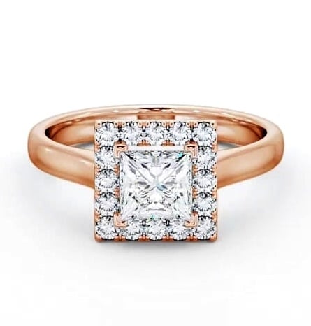 Halo Princess Diamond Simplistic Style Engagement Ring 9K Rose Gold ENPR21_RG_THUMB2 