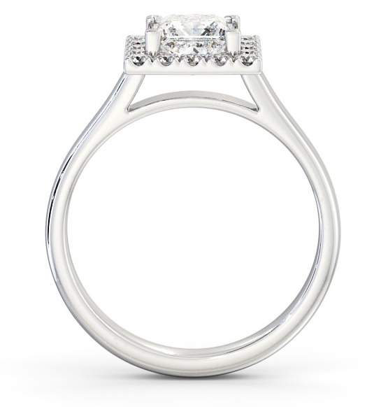 Halo Princess Diamond Simplistic Style Engagement Ring Platinum ENPR21_WG_THUMB1 